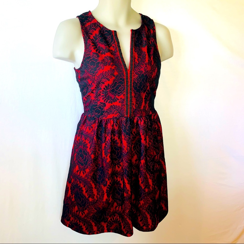 Red & Black Lace Dress